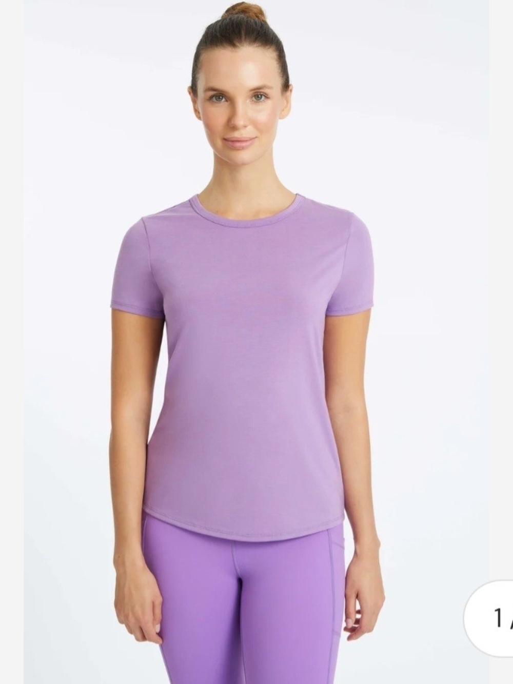 NWT Women’s Lavender Crewneck Short Sleeve Top By Yogaworks